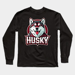 husky dog design Long Sleeve T-Shirt